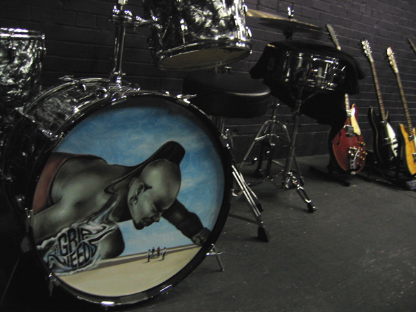 Drumhead and guitars